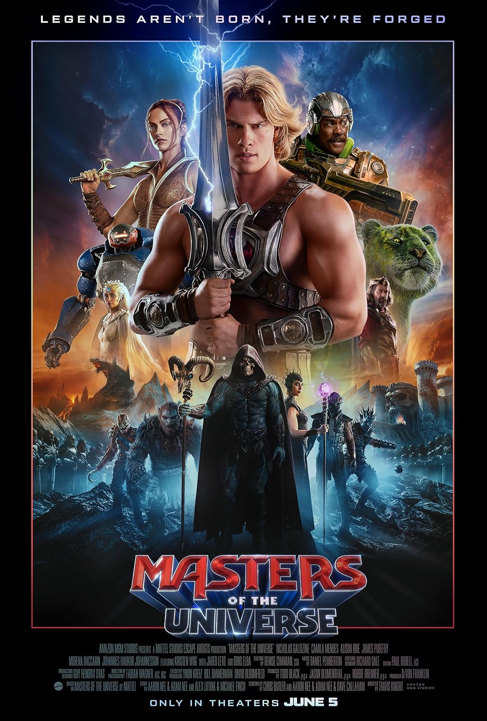 Masters of the Universe poster featuring He Man, Teela, Man of Arms and Skeletor